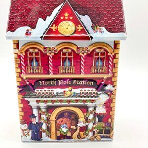 Harry London Christmas North Pole Station 3D Tin Canister Empty